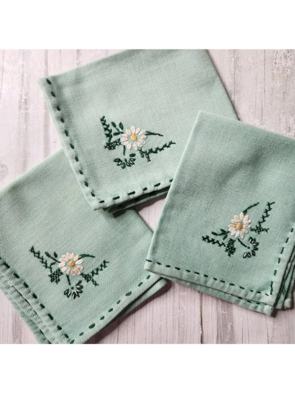 Linens Kitchen Hand Towels Napkins Placemats Handkerchiefs MCM Vtg 70s Imperfect